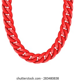 Chunky chain plastic red necklace or bracelet. Personal fashion accessory design.