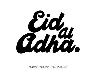 Chunky graffiti lettering “Eid al-Adha” in bold black style on transparent background. Urban Islamic art perfect for Qurban celebration, modern Muslim design, and edgy street-style projects.