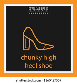 chunky high heel shoe vector icon