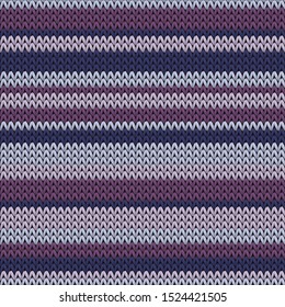 Chunky horizontal stripes knit texture geometric seamless pattern. Scarf knit effect ornament. Fashionable seamless knitted pattern. Abstract xmas wallpaper.