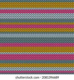 Las rayas horizontales gruesas tejen el patrón de textura geométrica sin costura. La imitación de la estructura del tejido de la alfombra. Patrón de punto sin fisuras de estilo escandinavo. Fondo de pantalla para las vacaciones de invierno.