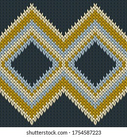Vector geométrico de textura de tejido de argyle rhombus chunky sin fisuras. Impresión de tela de tricot de punto Jacquard. Patrón clásico de punto caliente sin costura. Resumen de fondo de pantalla de Navidad.