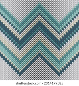 Chunky zig zal lines knit texture geometric vector seamless. Ugly sweater knit effect ornament. Classic warm seamless knitted pattern. Abstract xmas wallpaper.