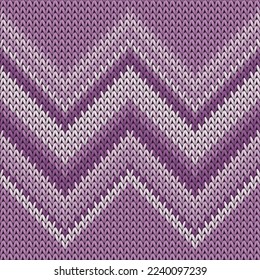 Chunky zig zal lines knitted texture geometric seamless pattern. Carpet knit tricot  fabric print. Scandinavian style seamless knitted pattern. Cozy textile print design.