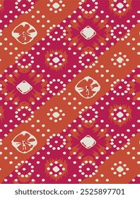 Chunri bandhani design allover seamless repeat pattern block screen print