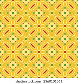 Chunri Bandhani design on yellow Background Indian Rajasthan Traditional Design Vector Format for saree shirt kurti stole Dupatta Cushion Cover bed sheet Etc