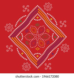 Chunri Block Vector Design and Colourful Gujarati Chunri Design