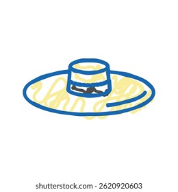 chupalla hat cap doodle icon sketch vector. chupalla hat cap sign. isolated symbol illustration