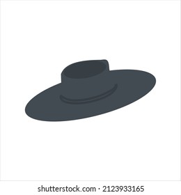 Chupalla Hat Silhouette Stock Illustration.