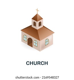 Church 3d icon Simple element from buildings collection. Creative Church icon for web design, templates, infographics and more