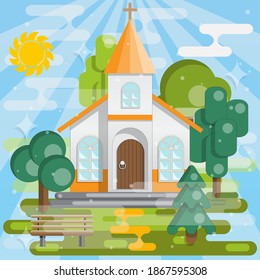 Kirche. Abstrakter Hintergrund. Vektorgrafik.