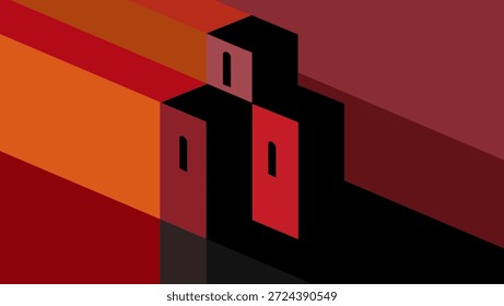 Fondo de mosaico Abstractas de la iglesia, ilustración en color plano