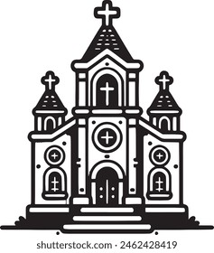 Church Architecture Vector Illustration Design