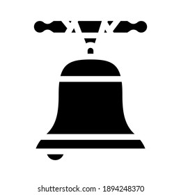 church bell glyph icon vector. church bell sign. isolated contour symbol black illustration