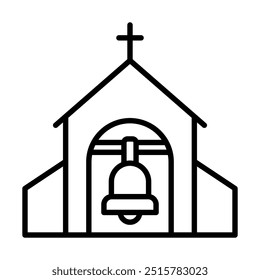 Church Bell icon line vector illustration
