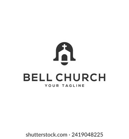 Church in the Bell logo design vector illustration