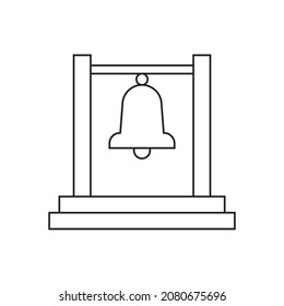 Church bell outline icon. isolated on white background