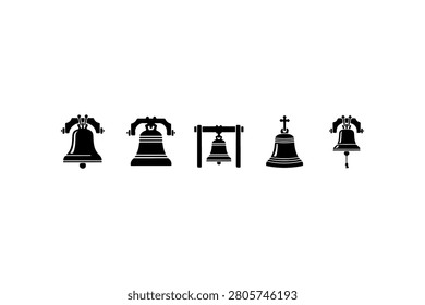 Church Bell Silhouette Vector Collection Set
