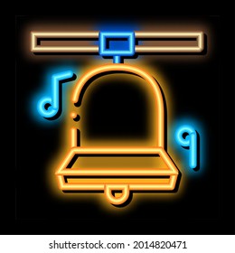 church bells neon light sign vector. Glowing bright icon church bells sign. transparent symbol illustration