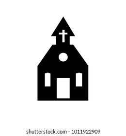 Church black silhouette vector icon on white background Building sign illustration Isolated Trendy Flat style for graphic design, logo, Web site, social media, UI, mobile upp, EPS10