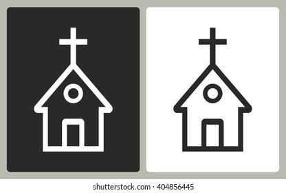 Church   -  black and white icons. Vector illustration. 