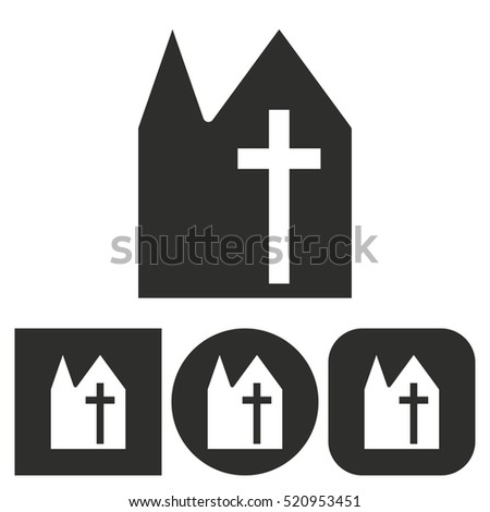 Church - black and white icons. Vector illustration.