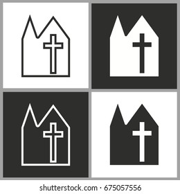Church - black and white vector icons for graphic and web design.