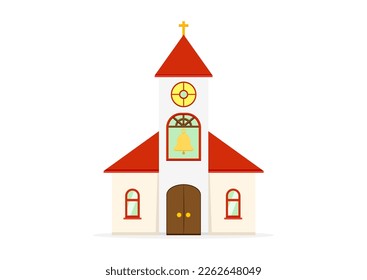Church Building Clip Art Vektorflachdesign einzeln auf weißem Hintergrund