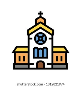 church building color icon vector. church building sign. isolated symbol illustration