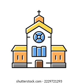 church building color icon vector. church building sign. isolated symbol illustration