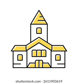 church building color icon vector. church building sign. isolated symbol illustration