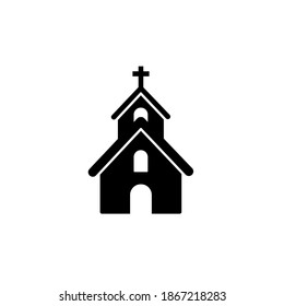 Church building flat icon. Vector illustration.