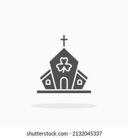 Church building glyph icon. Can be used for digital product, presentation, print design and more.