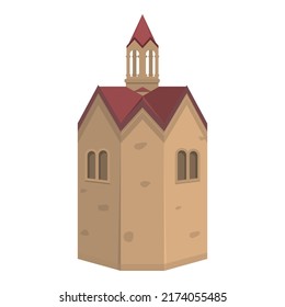 Church building icon cartoon vector. Travel national. Nation tourism