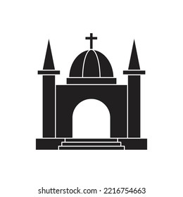 Church Building Icon Design. Isolated On White Background. Vector Illustration