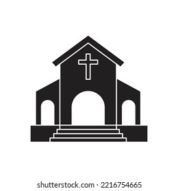 Church Building Icon Design. Isolated On White Background. Vector Illustration