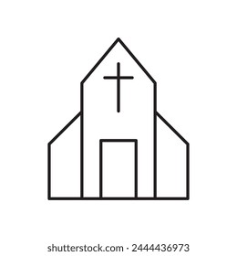 Church Building icon design, isolated on white background, vector illustration