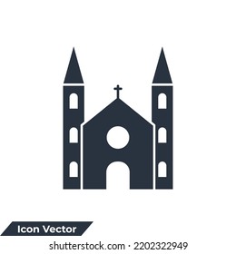 church building icon logo vector illustration. church symbol template for graphic and web design collection