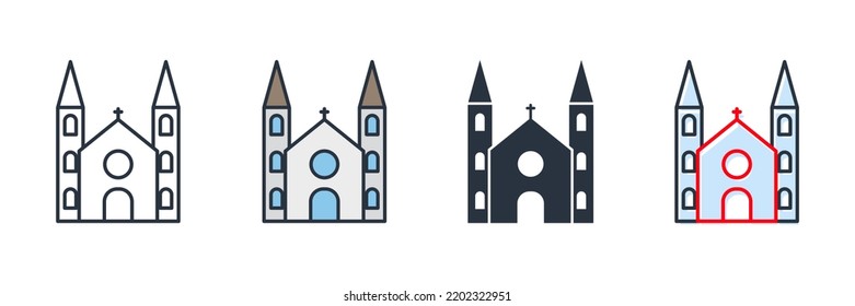 church building icon logo vector illustration. church symbol template for graphic and web design collection