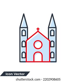 Kirchenbausymbol, Vektorgrafik. Kirchensymbolvorlage für Grafik- und Webdesign-Kollektion