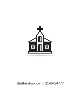 church building icon on white background