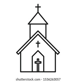 Church Building Icon Outline Church Building Stock Vector (Royalty Free ...