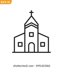 church building icon symbol template for graphic and web design collection logo vector illustration