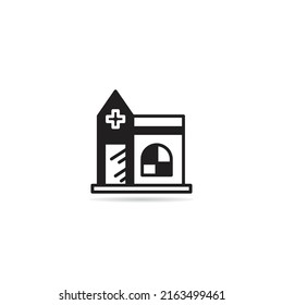 church building icon vector illustration