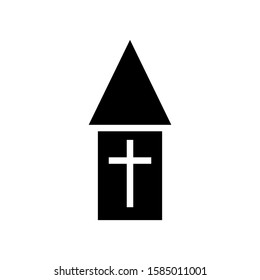 Church building icon vector in trendy style