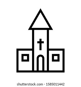 Church building icon vector in trendy style