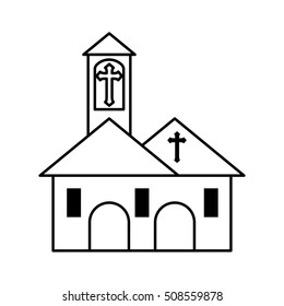 church building isolated icon vector illustration design