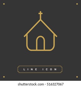 a church building isolated single linear icon for websites and mobile minimalistic flat design.