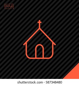 a church building isolated single linear icon for websites and mobile minimalistic flat design.