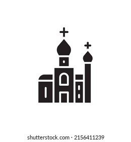 Church building line color icon. Isolated vector element. Outline pictogram for web page, mobile app, promo